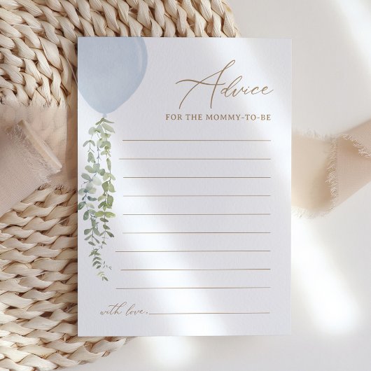 Blue Balloon Baby Showcard Einladung