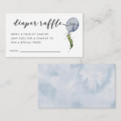 Blue Balloon Baby Showdusche Windeln Raffle Ticket Begleitkarte (Vorne/Hinten)