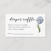 Blue Balloon Baby Showdusche Windeln Raffle Ticket Begleitkarte (Vorderseite)