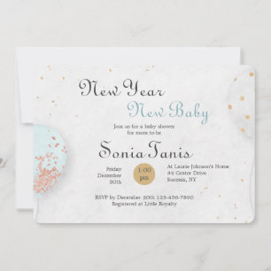 Blue Balloon Baby Shower Einladung