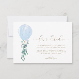 Blue Balloon Baby Shower Finder Details Karten