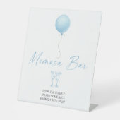 Blue Balloon Baby Shower Momosa Bar Sockelschild (Vorderseite)