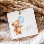 Blue Balloon Bear Baby Dusche Geschenkanhänger