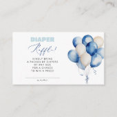 Blue Balloon Bear Diaper Raffle Boy Baby Dusche Begleitkarte (Vorderseite)