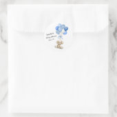 Blue Balloon Boy Baby Showaufkleber Runder Aufkleber (Tasche)