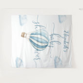 Blue Balloon Boy Baby Shower Foto Hintergrund Wandteppich (Vorderseite (Horizontal))