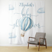 Blue Balloon Boy Baby Shower Foto Hintergrund Wandteppich (Beispiel)