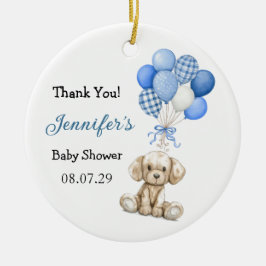Blue Balloon Boy Baby Shower Ornament
