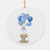 Blue Balloon Boy Baby Shower Ornament (Hinten)