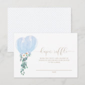 Blue Balloon Diaper Raffelkarte Einladung (Vorne/Hinten)