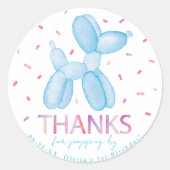 Blue Balloon Dog Gastgeschenk Sticker (Vorderseite)