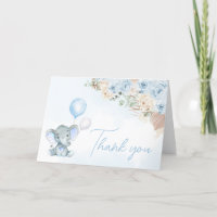Blue Balloon Elephant Baby Dusche