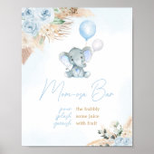 Blue Balloon Elephant Baby Dusche Mama Osa Bar Poster (Vorne)