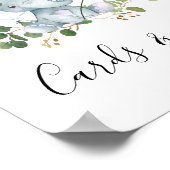 Blue Balloon Elephant Baby Dusche Party Zeichen Poster (Ecke)