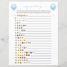 Blue Balloon Emoji Books Baby Showspiel