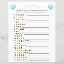 Blue Balloon Emoji Books Baby Showspiel