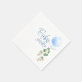 Blue Balloon Eucalyptus Boy Baby Showroom Serviette (Ecke)
