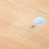 Blue Balloon, Eukalyptus, Grüne, Erster Geburtstag Acryleinladungen (Ablage )