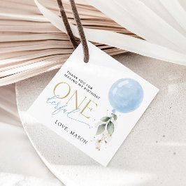 Blue Balloon, Eukalyptus, Grüne, Erster Geburtstag Geschenkanhänger