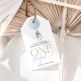 Blue Balloon, Eukalyptus, Grüne, Erster Geburtstag Geschenkanhänger