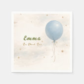 Blue Balloon First Birthday Paper Napkins Serviette (Vorderseite)