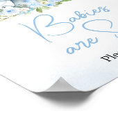 Blue Balloon Floral Elephant Babies sind süß Poster (Ecke)