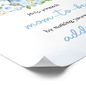 Blue Balloon Floral Elephant Envelope Station Poster (Ecke)