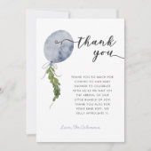 Blue Balloon Garland Baby Dusche Dankeskarte (Vorderseite)