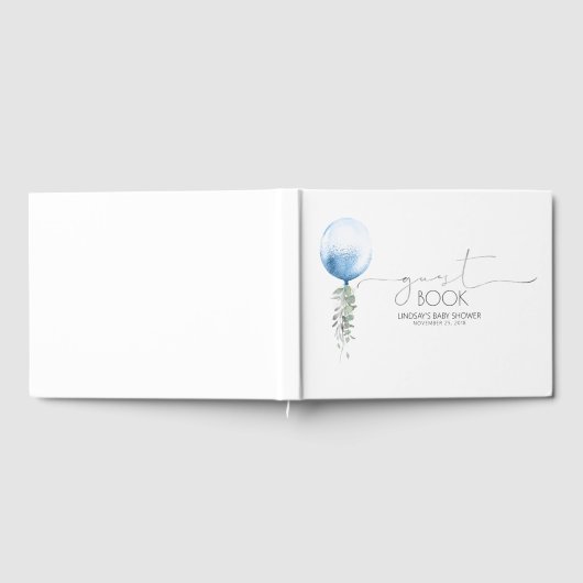 Blue Balloon Garland Baby Showbook Gästebuch (Voll)