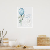 Blue Balloon Greenerenery Baby Duwer Diaper Raffle Poster (Küche)