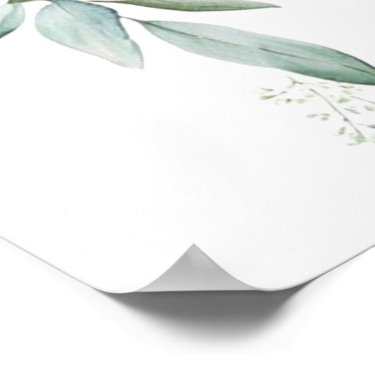 Blue Balloon Greenery Baby Dusche nehmen einen Fav Poster (Ecke)