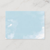 Blue Balloon Greenery Books For Baby Shower Begleitkarte (Rückseite)