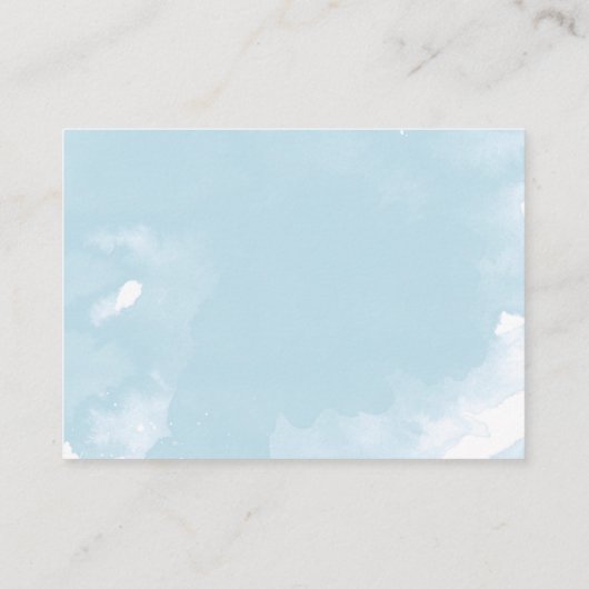 Blue Balloon Greenery Books For Baby Shower Begleitkarte (Rückseite)