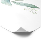 Blue Balloon Greenery Bow Baby Shower Welcome Poster (Ecke)