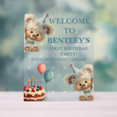 Blue Balloon Hedgehogs Celebration Acrylschild (Neutral)