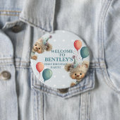 Blue Balloon Hedgehogs Celebration Button (Beispiel)
