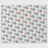 Blue Balloon Hedgehogs Celebration Geschenkpapier (Flach)