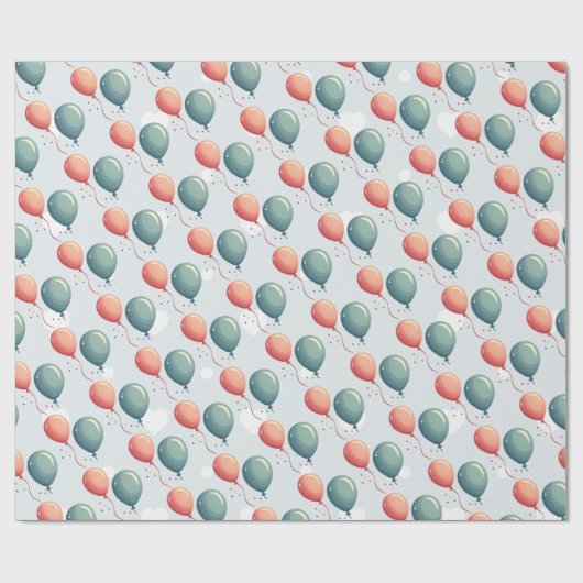 Blue Balloon Hedgehogs Celebration Geschenkpapier (Flach)