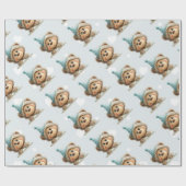 Blue Balloon Hedgehogs Celebration Geschenkpapier (Flach)