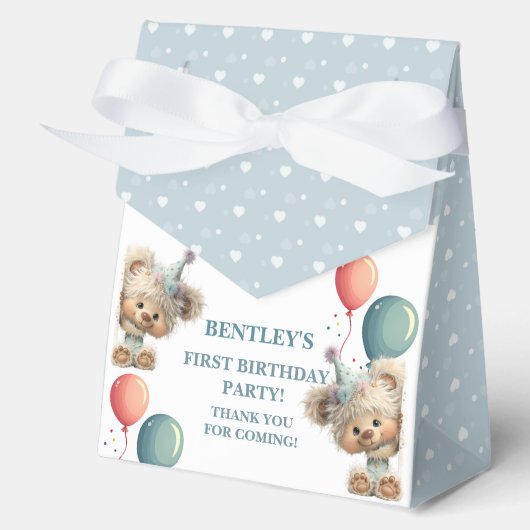 Blue Balloon Hedgehogs Celebration Geschenkschachtel (Vorderseite)