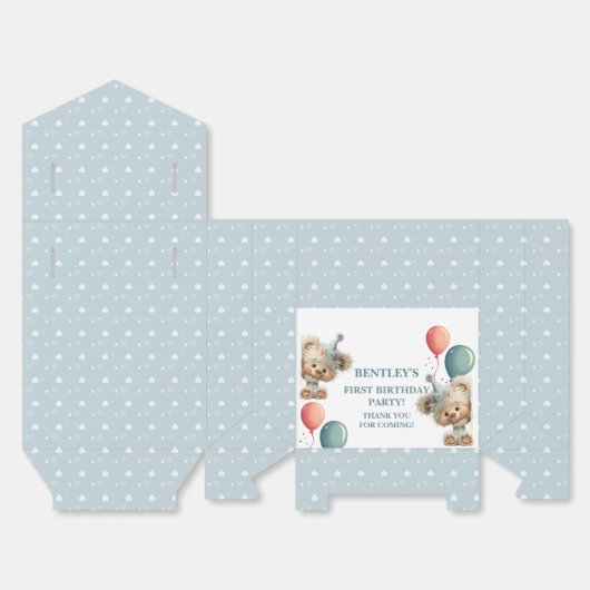 Blue Balloon Hedgehogs Celebration Geschenkschachtel (Ungefaltet)