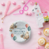 Blue Balloon Hedgehogs Celebration Pappteller (Party)