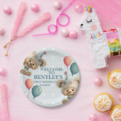 Blue Balloon Hedgehogs Celebration Pappteller (Party)