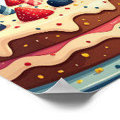 Blue Balloon Hedgehogs Celebration Poster (Ecke)