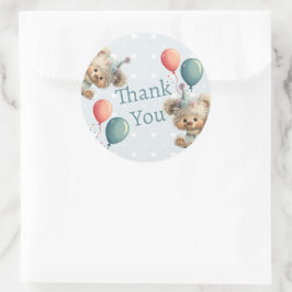 Blue Balloon Hedgehogs Celebration Runder Aufkleber