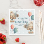 Blue Balloon Hedgehogs Celebration Serviette (Beispiel)