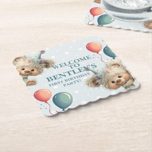 Blue Balloon Hedgehogs Celebration Untersetzer (angewinkelt)