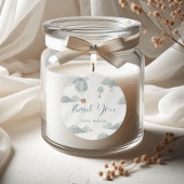 Blue Balloon Magic Gold Glitzer First Birthday Boy Runder Aufkleber