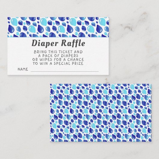 Blue Balloon Muster Baby Duschdusche Windeln Raffe Begleitkarte (Vorne/Hinten)