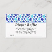 Blue Balloon Muster Baby Duschdusche Windeln Raffe Begleitkarte (Vorderseite)